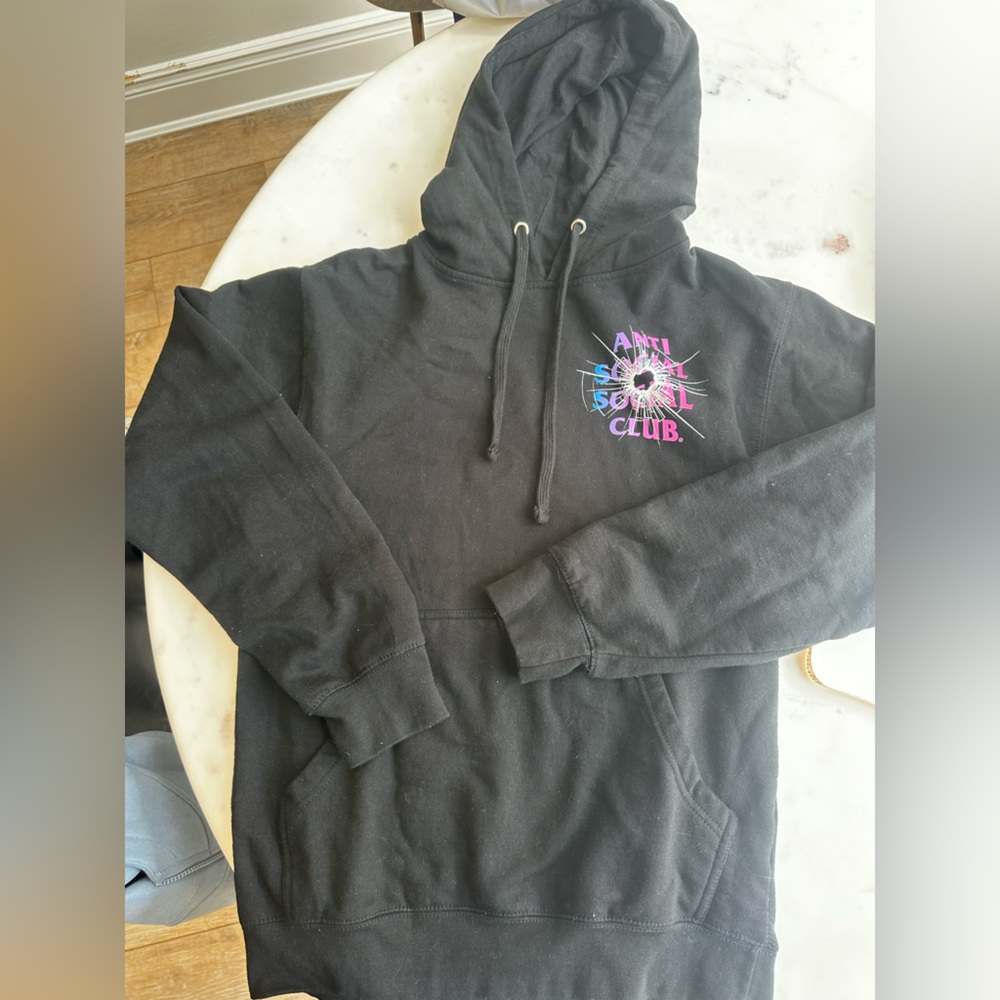 Anti Social Social Club Shattered Glass Black Pullover Hoodie size S - Picture 3 of 9